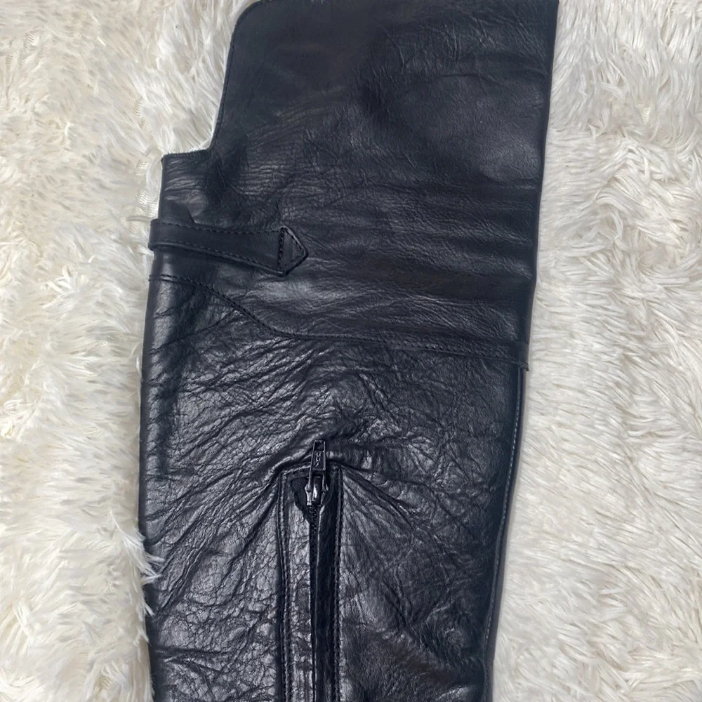 Steve Madden Black Over The Knee Leather Riding Boots Size 6.5